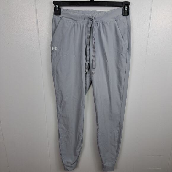 Under‎ Armour Women’s Joggers XS Gray Lightweight Pants Logo Drawstring - Picture 1 of 10